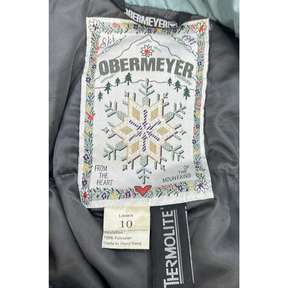 Obermeyer Ski Suit Womens 10 Vintage Insulated One Piece Embroidered Gray 90’s - Picture 7 of 12
